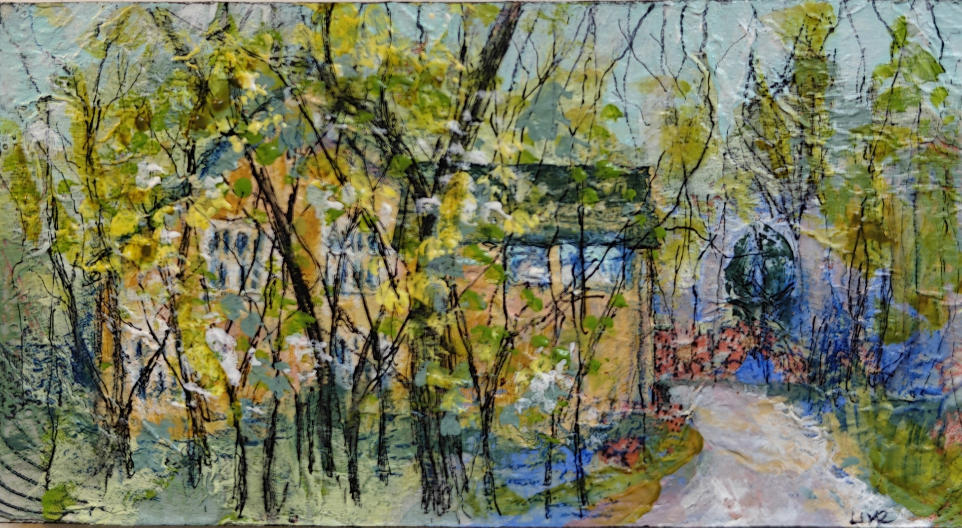 Sommerhuset, akryl-maleri, Live Ness ART